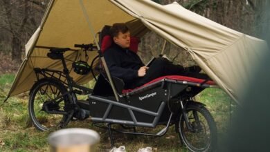Bicicleta elétrica vira barraca de acampamento de R$ 92 mil