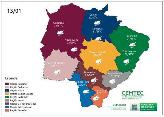 Sexta-feira segue com tempo instável, com possibilidade de chuva em diferentes regiões