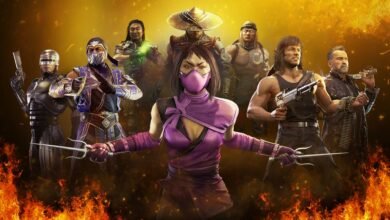 Imagem promocional traz alguns dos personagens adicionados via DLC a Mortal Kombat 11, incluindo Rambo e Robocop
