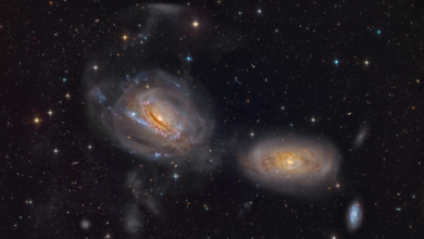 Encontro de galáxias e luz zodiacal nas imagens astronômicas da semana