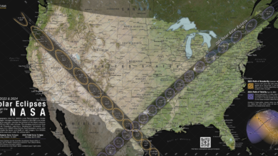 Destaque da NASA: mapa dos eclipses solares é a foto astronômica do dia
