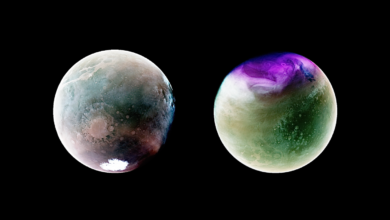 Fotos de Marte na luz ultravioleta mostram atmosfera e cratera