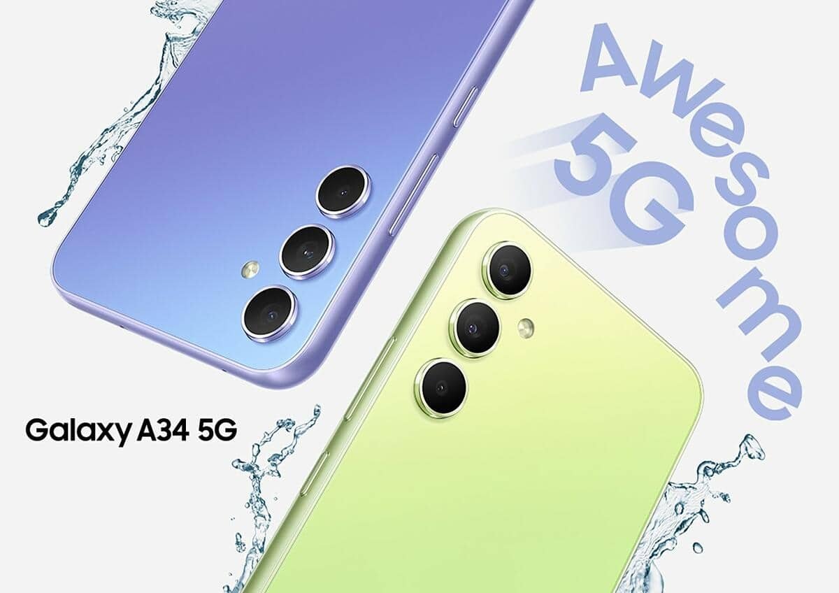 Galaxy A34 é o mais barato com proteção contra água