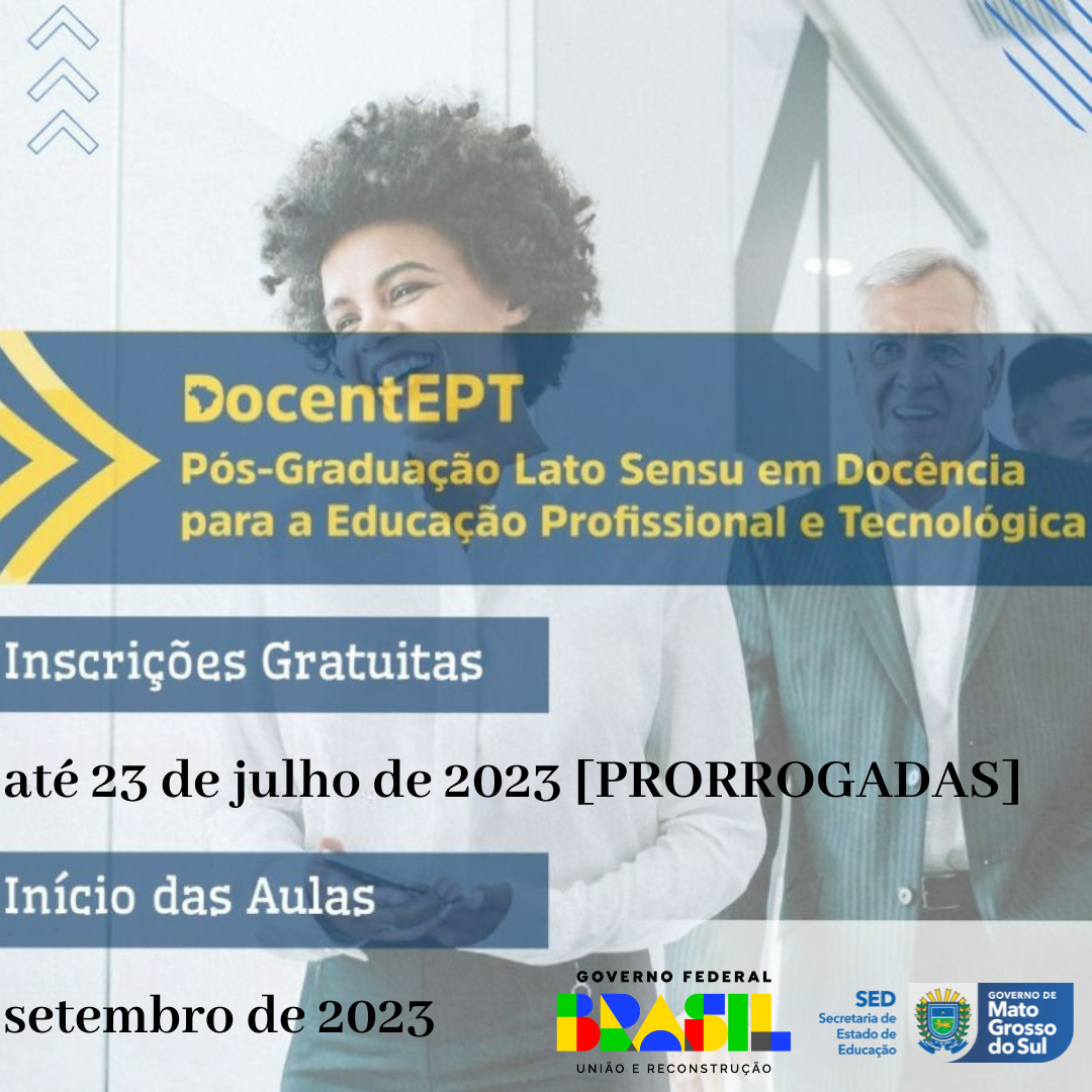 Inscrições prorrogadas para Curso de Pós-Graduação DocentEPT