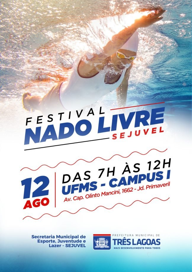 Aberto ao público, 1º Festival de Nado Livre da Sejuvel acontece amanhã (11) a partir das 7h na UFMS