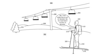 Ilustração da patente mostrando alguém com mochila