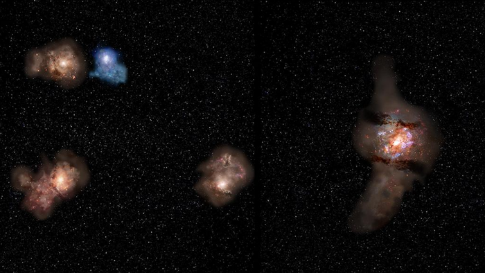 Protoaglomerado de galáxias distante forma estrelas rapidamente