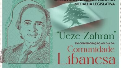 Representantes da comunidade libanesa serão agraciados com a Medalha Legislativa “Ueze Zahran”