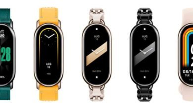 Montagem com novas pulseiras do Xiaomi Band 8