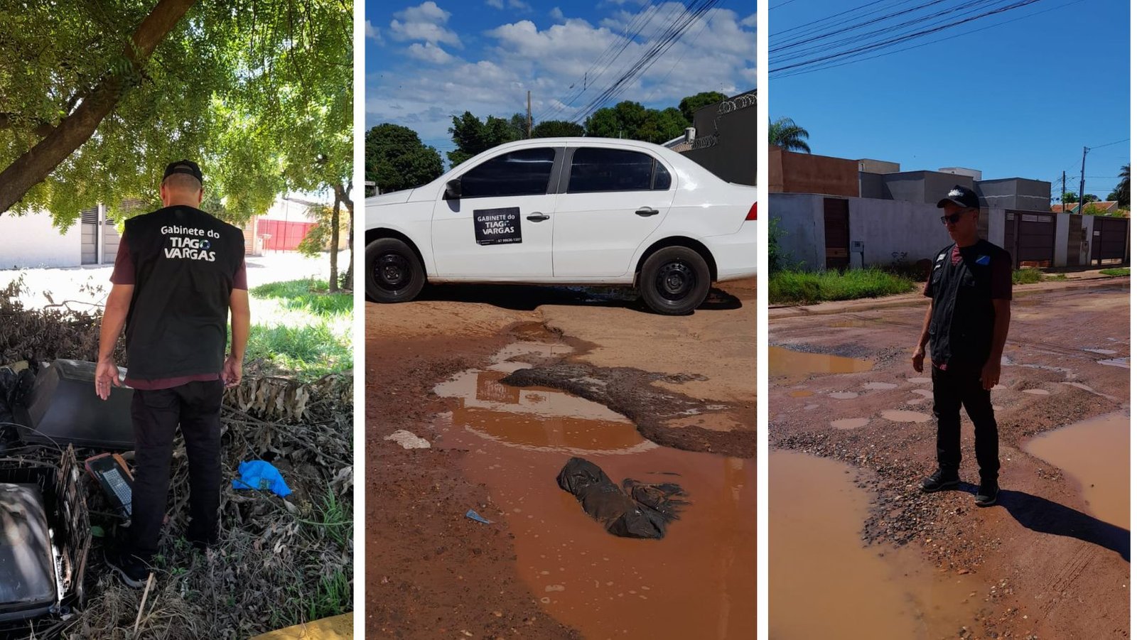 Vereador Tiago Vargas solicita serviço de tapa-buraco e limpeza nos bairros Universitária 1 e 2 e Conjunto Cohab