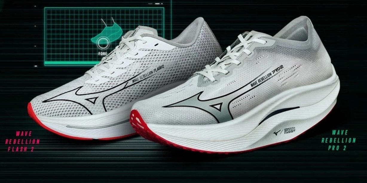 Mizuno une biomecânica e tecnologia nos supertênis Wave Rebellion Pro 2 e Flash 2