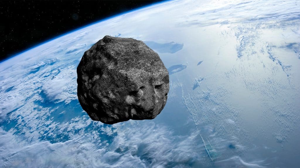 Ilustração de asteroide perto da Terra