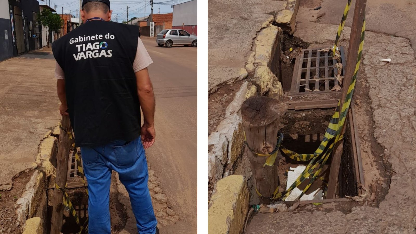 Tiago Vargas atua em pedido de reparo em boca de lobo na rua Mansour com a rua Patrocínio