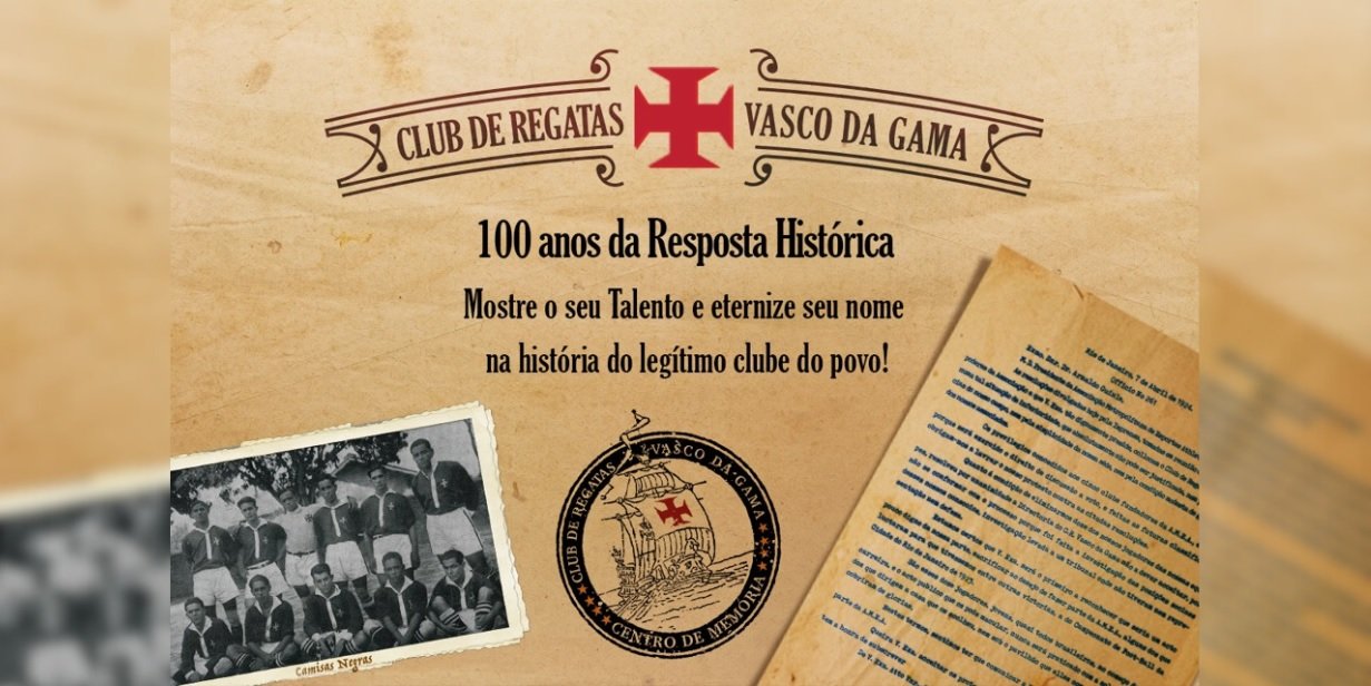 Vasco lança concurso de design para novos produtos do clube em homenagem à Resposta Histórica