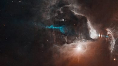 Hubble flagra nascimento de nova estrela em impressionante show de luzes cósmicas