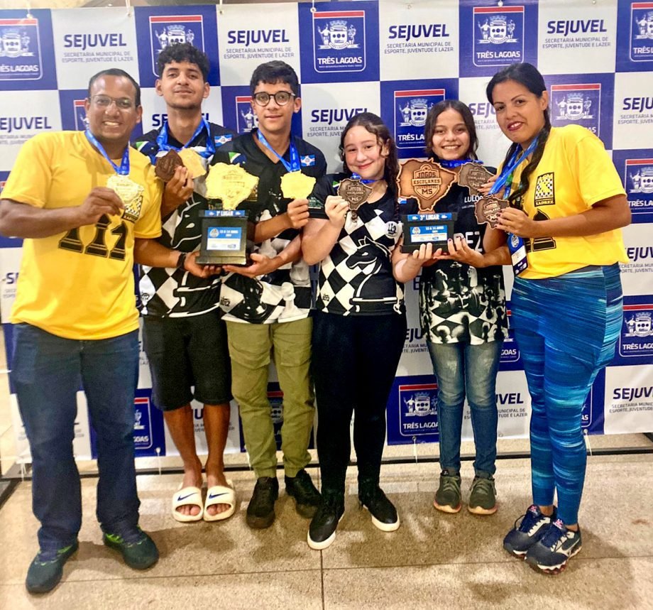 Três Lagoas é bicampeã no xadrez masculino dos Jogos Escolares de MS