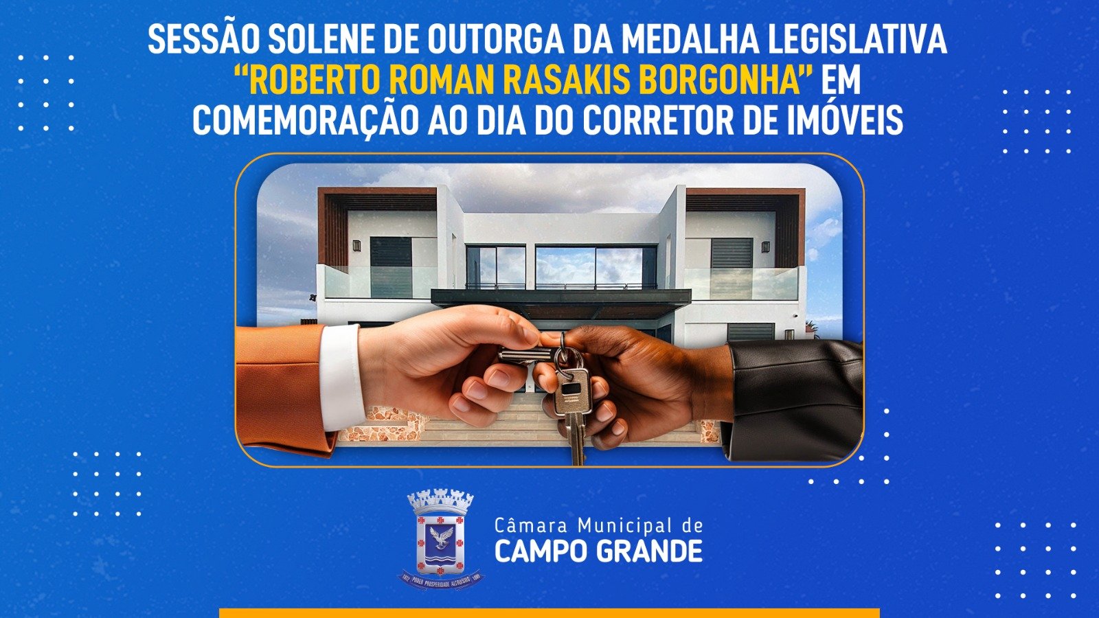 Sessão solene na quarta-feira comemora o Dia Municipal do Corretor de Imóveis